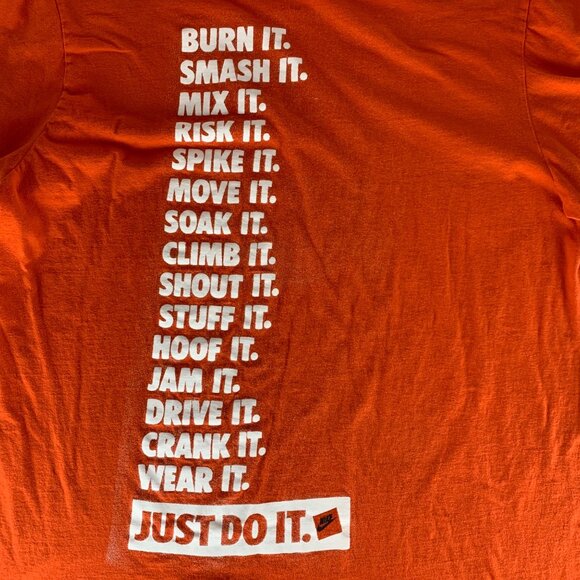 Nike Just Do It Orange Short Sleeve Crewneck Shirt Mens XL - Picture 5 of 5
